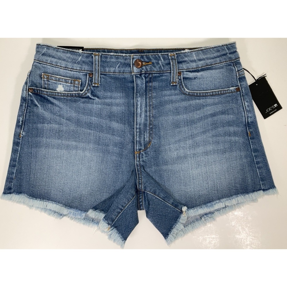 NWT Joe's Jeans High Rise‎ Cut Off Blue Denim Shorts Light Distress 29 (30"X 4")